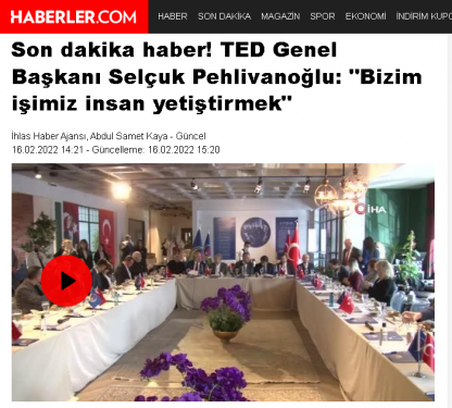 TED Genel Başkanı Selçuk Pehlivanoğlu: “Bizim işimiz insan yetiştirmek”